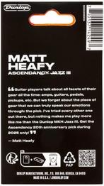 Jim Dunlop Matt Heafy Ascendacy Jazz III Max-Grip 1.38 mm, Verzamelen, Ophalen of Verzenden, Nieuw