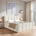 Boxspringbed Manitoba - Bouclé stof - 180 x 200 cm - Crème, Verzenden, Nieuw