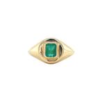 Gouden vintage ring met smaragd 14 kt, Ophalen of Verzenden, Nieuw
