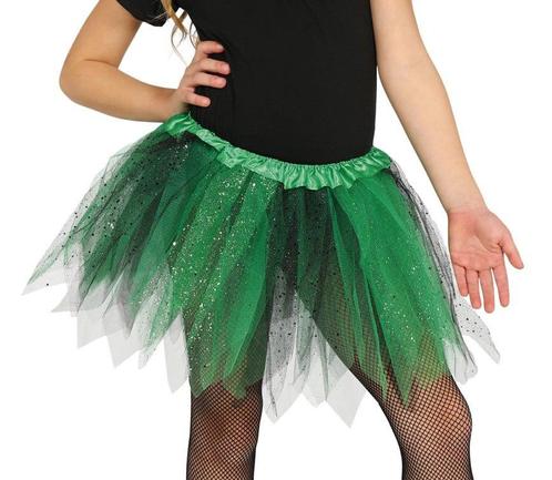 Groene Tutu Glitter Kind 31cm, Hobby en Vrije tijd, Feestartikelen, Nieuw, Verzenden