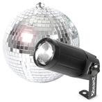 BeamZ discobal 20cm met LED pin spot - Spiegelbol met vele g, Nieuw, Discobol, Verzenden