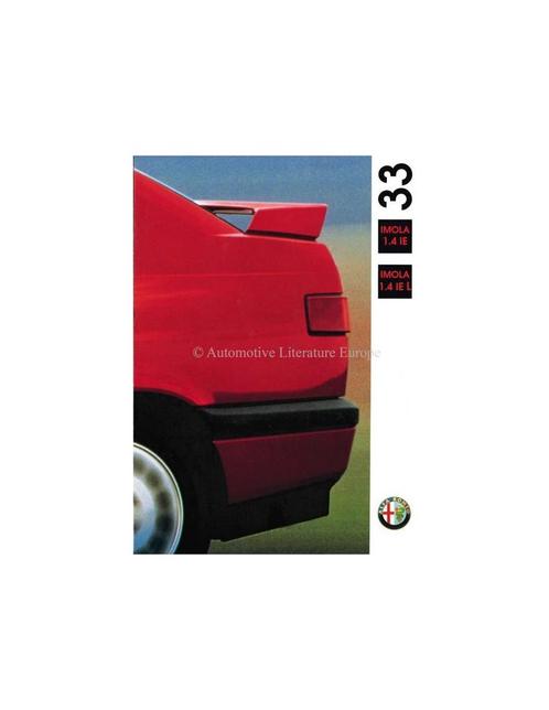 1992 ALFA ROMEO 33 IMOLA BROCHURE NEDERLANDS, Boeken, Auto's | Folders en Tijdschriften, Alfa Romeo