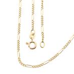 Gouden Figaro schakel ketting | 38 cm (veerring), Sieraden, Tassen en Uiterlijk, Kettingen, Ophalen of Verzenden, Gebruikt, Overige kleuren