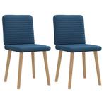 vidaXL Eetkamerstoelen 2 st stof blauw, Huis en Inrichting, Verzenden, Nieuw, Blauw