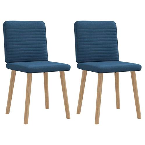 vidaXL Eetkamerstoelen 2 st stof blauw, Huis en Inrichting, Stoelen, Blauw, Nieuw, Verzenden
