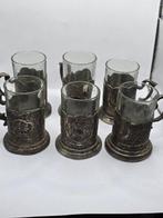 Theeservies (6) - Verzilverd, Glas, Antiek en Kunst