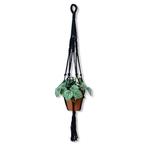 Plantenhanger Squared Zwart - Katoen - Macramé -, Ophalen of Verzenden, Nieuw
