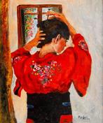 Anke Brokstra (1940-2021) - Vrouw in kimono, Antiek en Kunst, Kunst | Schilderijen | Klassiek