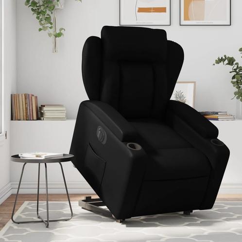 vidaXL Sta-op-stoel elektrisch kunstleer zwart, Huis en Inrichting, Fauteuils, Nieuw, Verzenden