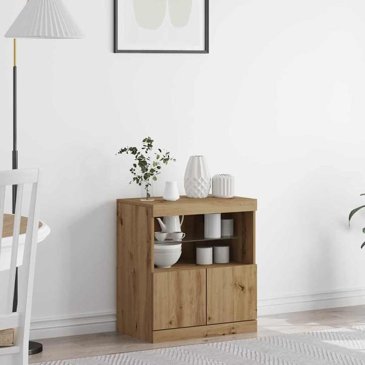 vidaXL Dressoir Bruin 60 x 37 x 67 cm Bewerkt hout, Huis en Inrichting, Kasten | Dressoirs, Nieuw, Verzenden