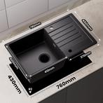 Spoelbak - Wasbak - Keuken - Graniet - 78x45 cm - Zwart - CE, Huis en Inrichting, Keuken | Keukenelementen, Verzenden, Zo goed als nieuw