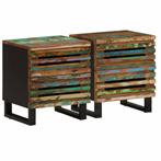 vidaXL Nachtkastjes 2 st 40x34x46 cm massief gerecycled hout, Huis en Inrichting, Verzenden, Nieuw, Hout