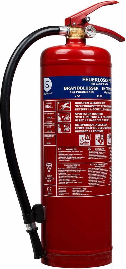 Smartwares FEX-15140 Brandblusser - 4kg - Poeder - Inclusief, Doe-het-zelf en Verbouw, Gereedschap | Handgereedschap, Zo goed als nieuw