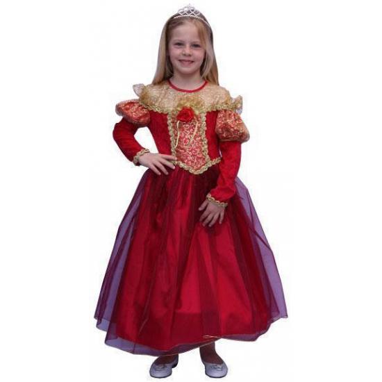 Lange rode prinsessen jurk - Prinsessen kleding, Kinderen en Baby's, Carnavalskleding en Verkleedspullen, Ophalen of Verzenden