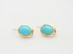 Oorbellen - 18 karaat Geel goud Turquoise, Sieraden, Tassen en Uiterlijk, Oorbellen, Nieuw
