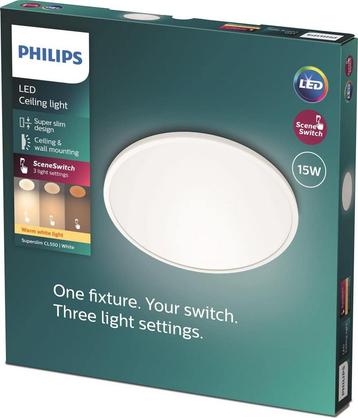 Philips Superslim 27K Plafonniere LED - 15W - Wit beschikbaar voor biedingen