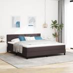 vidaXL Boxspring Bed met Matras Donkerbruin 180x200 cm Stof, Eenpersoons, Bruin, Verzenden, Nieuw