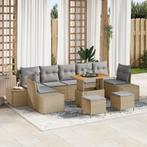 vidaXL 10-delige Tuinbankenset met kussens poly rattan, Tuin en Terras, Verzenden, Nieuw, Rotan