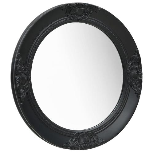 vidaXL Wandspiegel barok stijl 50 cm zwart, Huis en Inrichting, Woonaccessoires | Spiegels, Nieuw, Verzenden