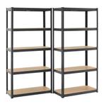 Stellingkast / Opbergkast - Set van 2 - 180x90x40 cm grijs, Huis en Inrichting, Kasten | Stellingkasten, Verzenden, Nieuw