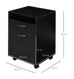 Zwarte Rolcontainer – Archiefkast met Lade en Wielen 40x35x6, Verzenden, Nieuw in verpakking