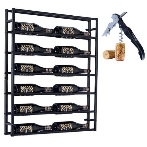 Wijnrek | 12 flessen | Wandmontage  | Rek voor muur | Staal, Huis en Inrichting, Woonaccessoires | Wijnrekken, 75 cm of meer, 5 tot 15 flessen