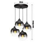 Hanglamp – Plafondlamp Industrieel 4-Lamps Smoke-Transpirant