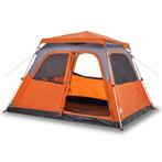 Koepeltent Grijs/Oranje: 6 Personen - Retourdeal -35%, Caravans en Kamperen, Tenten, Ophalen of Verzenden, Nieuw, Tot en met 6