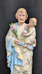 Beeld - Heilige Sint Joseph met kindje Jezus - 32 cm -, Antiek en Kunst