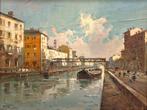Giuseppe Riva (1834 – 1916) - Naviglio - NO RESERVE, Antiek en Kunst