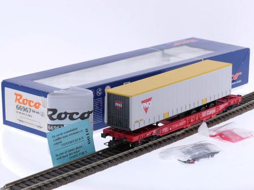 Schaal H0 Roco 66967 containerwagen PNO van de DB #6841, Hobby en Vrije tijd, Modeltreinen | H0, Gelijkstroom, Analoog, Zo goed als nieuw