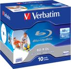 Verbatim BD-R DL printable 50 GB 6x speed in jewelcase 10..., Computers en Software, Beschrijfbare discs, Verzenden, Nieuw