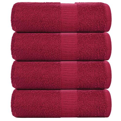 vidaXL Gastendoekjes 4 st 30x50 cm 360 g/m² 100% katoen, Huis en Inrichting, Badkamer | Badtextiel en Accessoires, Rood, Nieuw