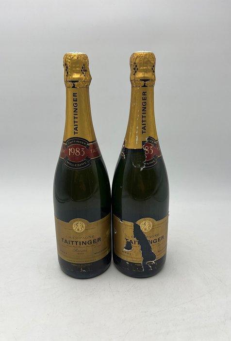 1983 Taittinger - Champagne Brut - 2 Fles (0,75 liter), Verzamelen, Wijnen