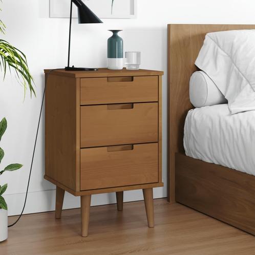 vidaXL Nachtkastje MOLDE 40x35x65 cm massief grenenhout, Huis en Inrichting, Slaapkamer | Nachtkastjes, Nieuw, Hout, Verzenden