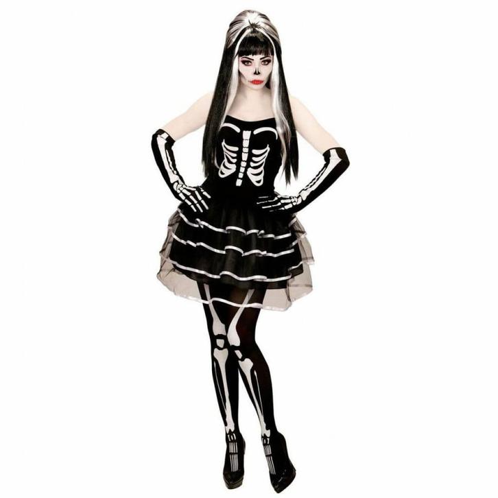 Gothic Skelet Vrouw Kostuum, Kleding | Dames, Carnavalskleding en Feestkleding, Nieuw, Ophalen of Verzenden