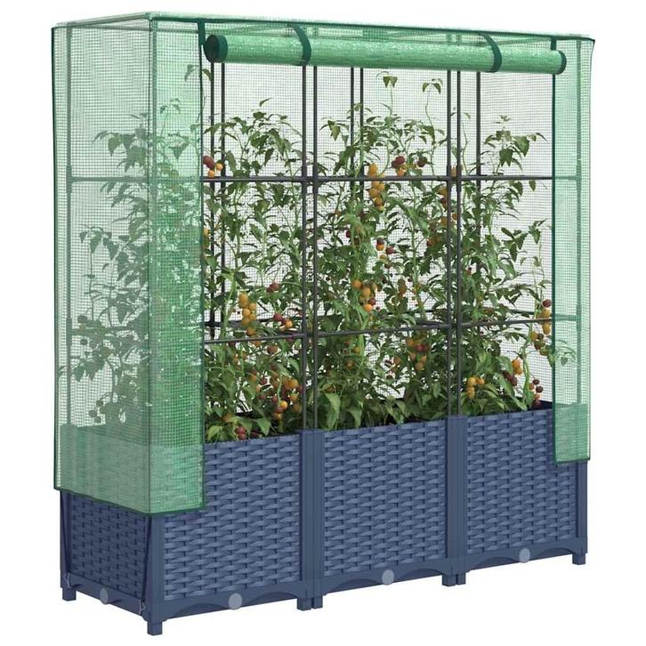 Verhoogde plantenbak met kas | retourdeal | 40% Korting, Tuin en Terras, Bloembakken en Plantenbakken, 30 tot 60 cm, 100 cm of meer