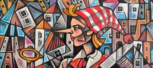 Edward Yov (1975) - Pinokio, Antiek en Kunst, Kunst | Schilderijen | Modern