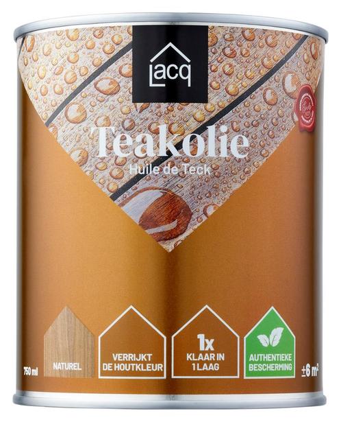 Lacq Teak Olie 0,75L 0.75L, Doe-het-zelf en Verbouw, Verf, Beits en Lak, Verf, Overige kleuren, Nieuw, Minder dan 5 liter, Verzenden