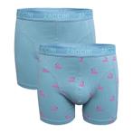 Zaccini 2-pack boxershorts flamingo (turquoise, Ondergoed)