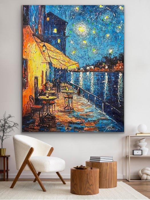 Joaquim Falco - VAN GOGHS CAFÉ ON THE SENA. XXL, Antiek en Kunst, Kunst | Schilderijen | Modern