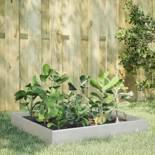 vidaXL Plantenbak verhoogd 100x100x26 cm roestvrijstaal, Tuin en Terras, Bloembakken en Plantenbakken, Nieuw, Metaal, Verzenden