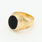 Ring - 14 karaat Geel goud Onyx - Zegelring, Nieuw