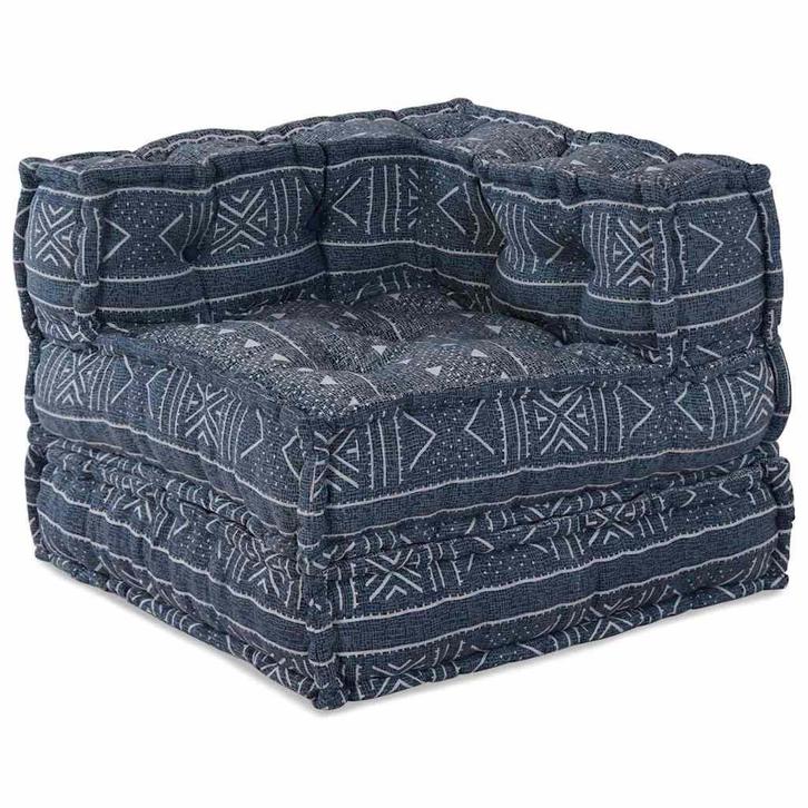 vidaXL Modulaire bank Geometrisch Indigo 70 x 70 x 54 cm, Huis en Inrichting, Woonaccessoires | Kussens, Nieuw, Verzenden