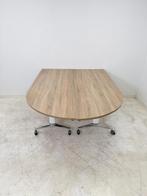 Schaffenburg klaptafels wit chroom frame midden eiken blad, Overige plaatsen, Ophalen of Verzenden, Gebruikt, Tafel