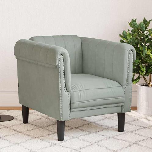 vidaXL Fauteuil fluweel lichtgrijs, Huis en Inrichting, Banken | Bankstellen, Nieuw, Stof, Eenpersoons, Verzenden
