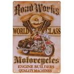 Metalen plaatje - Motorcycles Road Works NIEUW, Nieuw, Ophalen of Verzenden