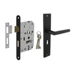 Deurbeslag set Ferro met sleutelgat en slot, Doe-het-zelf en Verbouw, Hang- en Sluitwerk, Ophalen of Verzenden, Nieuw, IJzer, Klink of Kruk