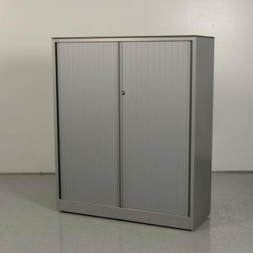 Roldeurkast Ahrend - Grijs - Wild peren topblad - 144 x 120, Huis en Inrichting, Kasten | Roldeurkasten en Archiefkasten, Ophalen of Verzenden
