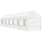 vidaXL Prieel met dak 13,38x2,28x2,69 m polyetheen wit, Verzenden, Nieuw